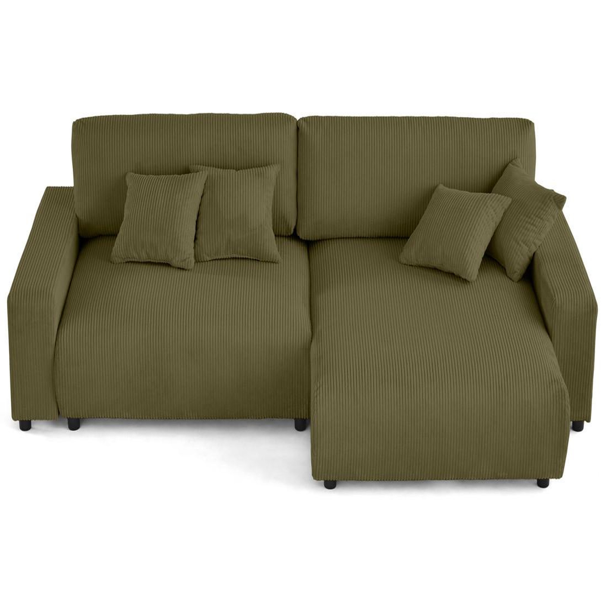 Voir la diapositive 5 : LISA DESIGN Pivoine - canapé d'angle 4 places réversible convertible avec 2 coffres en velours côtelé