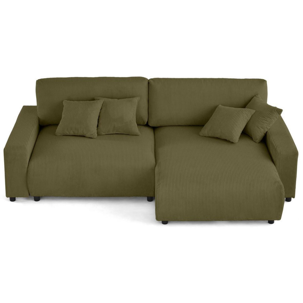 LISA DESIGN Pivoine - canapé d'angle 4 places réversible convertible avec 2 coffres en velours côtelé