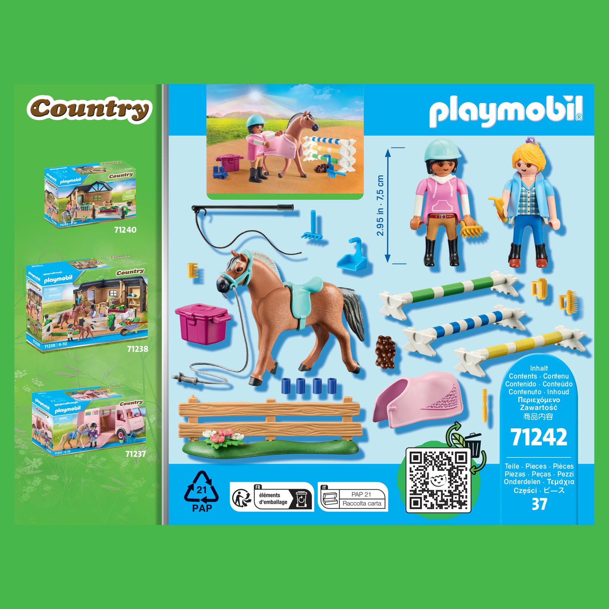 Voir la diapositive 4 : PLAYMOBIL 71242 - Cavalière cheval monitrice