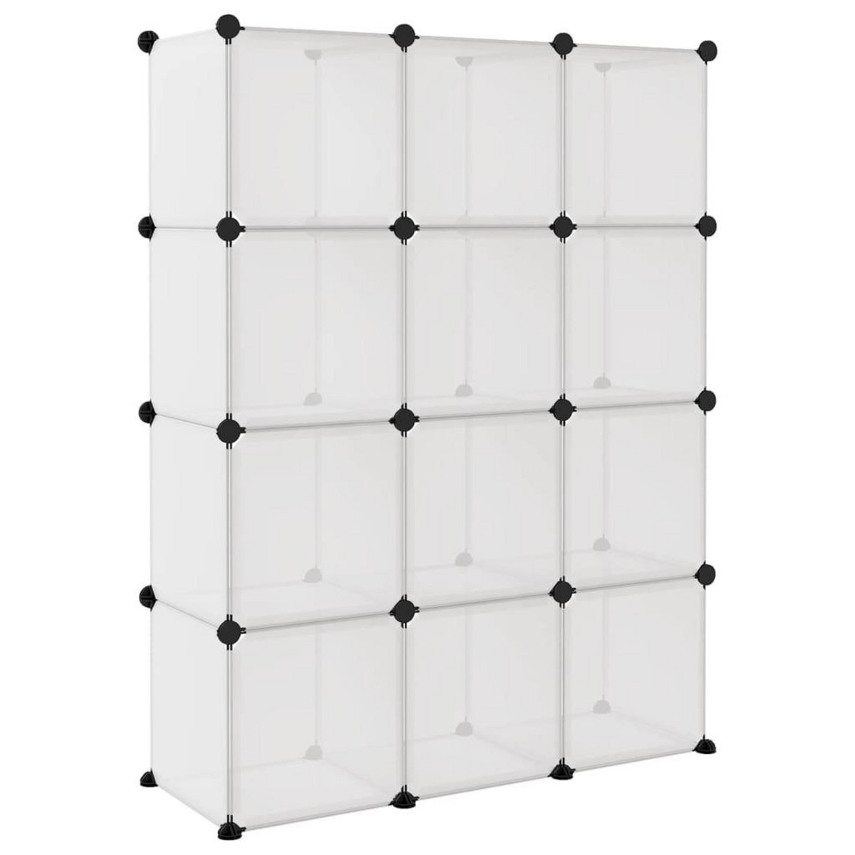 VIDAXL Cubes de rangement 12 pcs Transparent PP