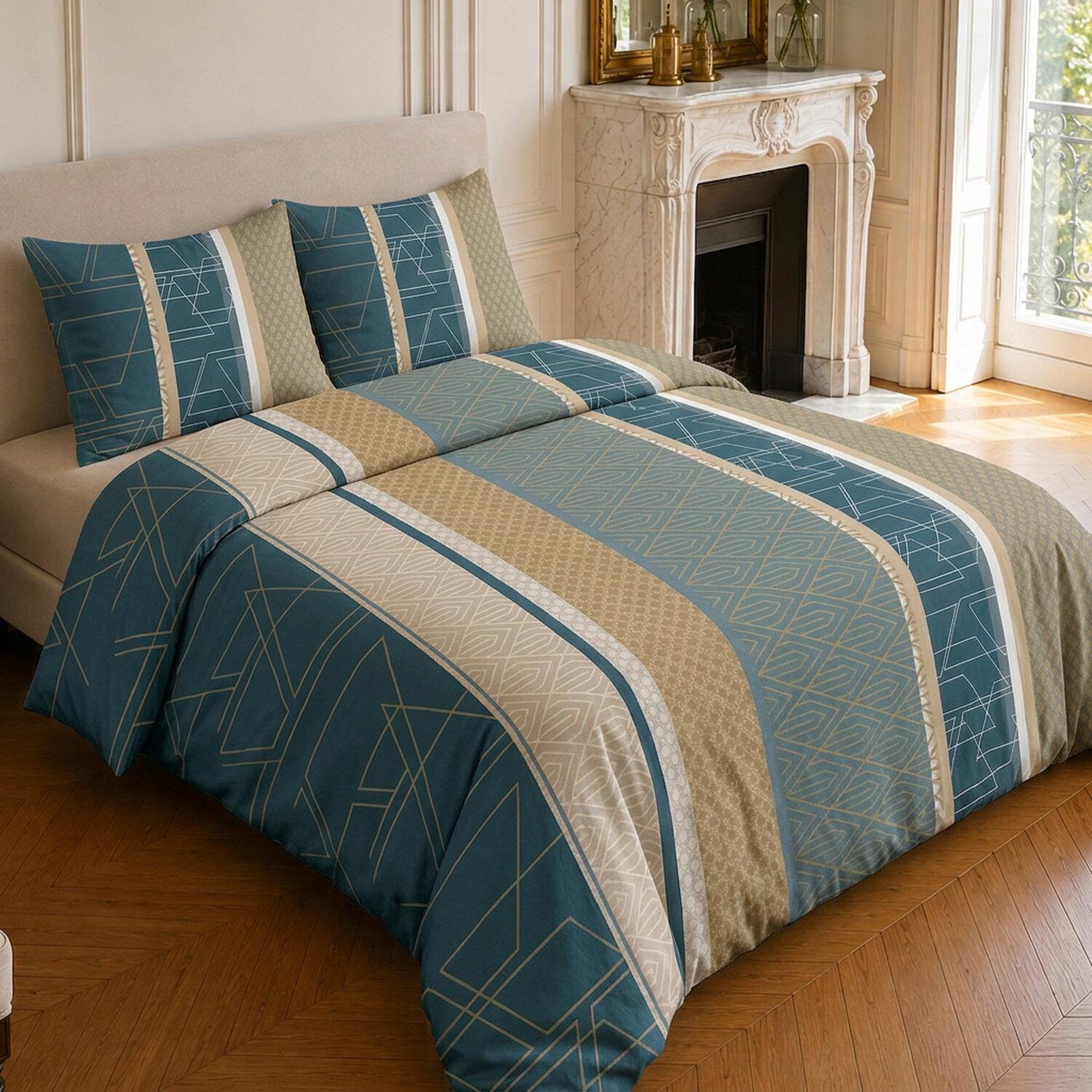 Voir la diapositive 2 : Home collection Parure housse de couette imprimée 100% microfibre - ulysse - 220x240 cm