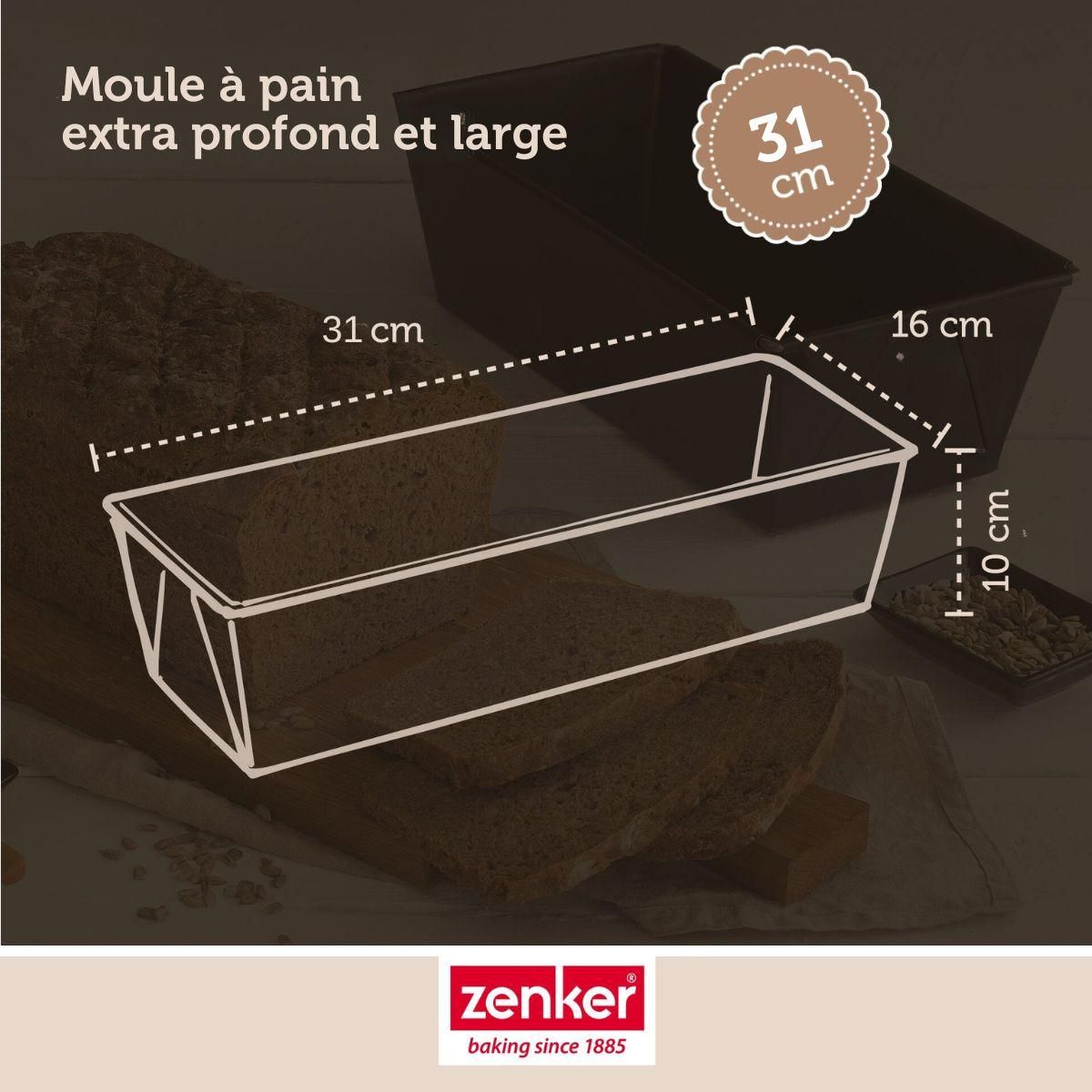 ZENKER Set pâtisserie avec moule à pain 31 cm, 2 bols à mixer, verre mesureur et spatule Zenker
