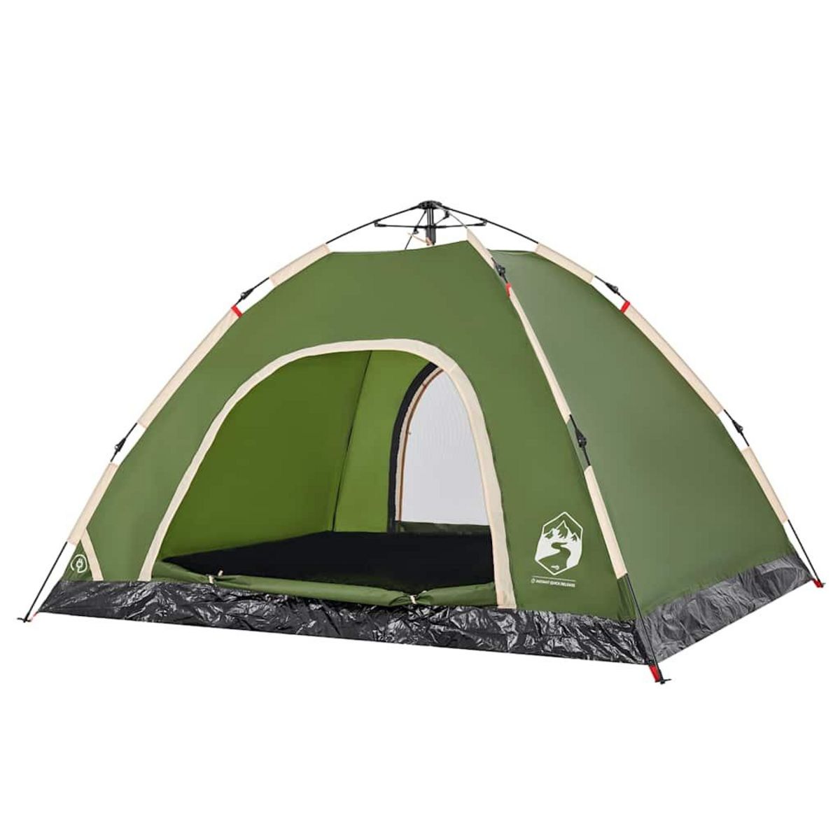 VIDAXL Tente de camping 4 personnes vert liberation rapide