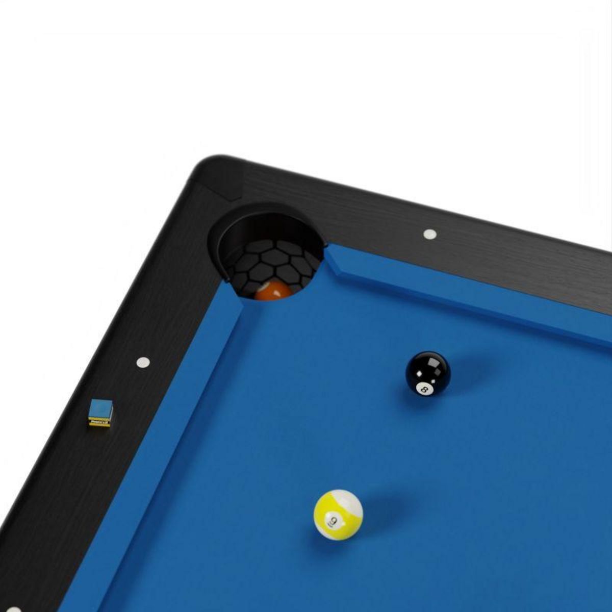 SOKKER Billard Américain convertible table 6 places KITBILL 6Ft - 206,5 x 116,5 x 80 cm Plateau dînatoire et accessoires inclus - Noir