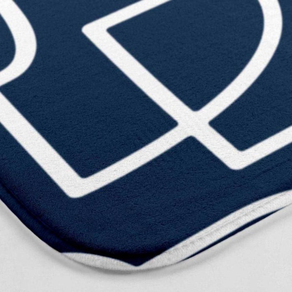 Paris Prix Tapis Contour WC Microfibre  Labyrinthe  45x45cm Bleu