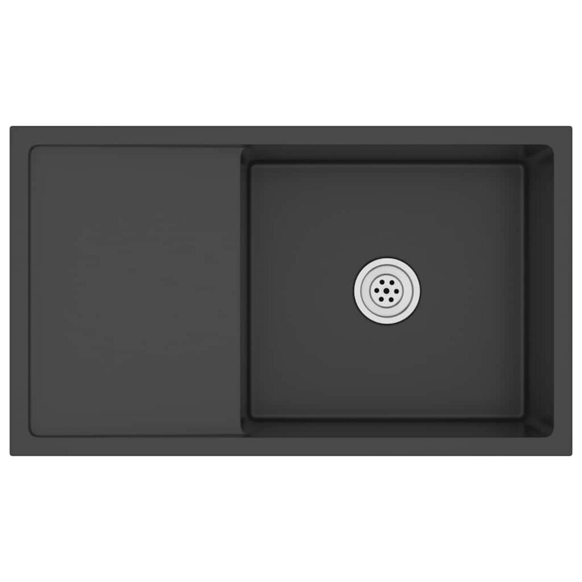 VIDAXL Evier de cuisine fait main Noir Acier inoxydable