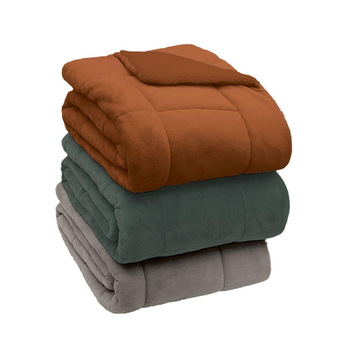 ACTUEL Couverture unie double face velours/sherpa