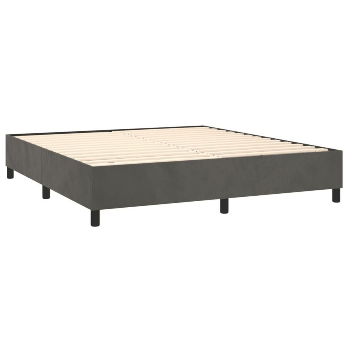 VIDAXL Sommier a lattes de lit et matelas Gris fonce 200x200cm Velours