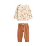Petit Béguin Ensemble enfant sweat et pantalon en gaze de coton Tango. Coloris disponibles : Marron