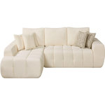 Habitat et Jardin Canapé d'angle gauche en tissu style bubble  Sidonie  - 4 places - Beige