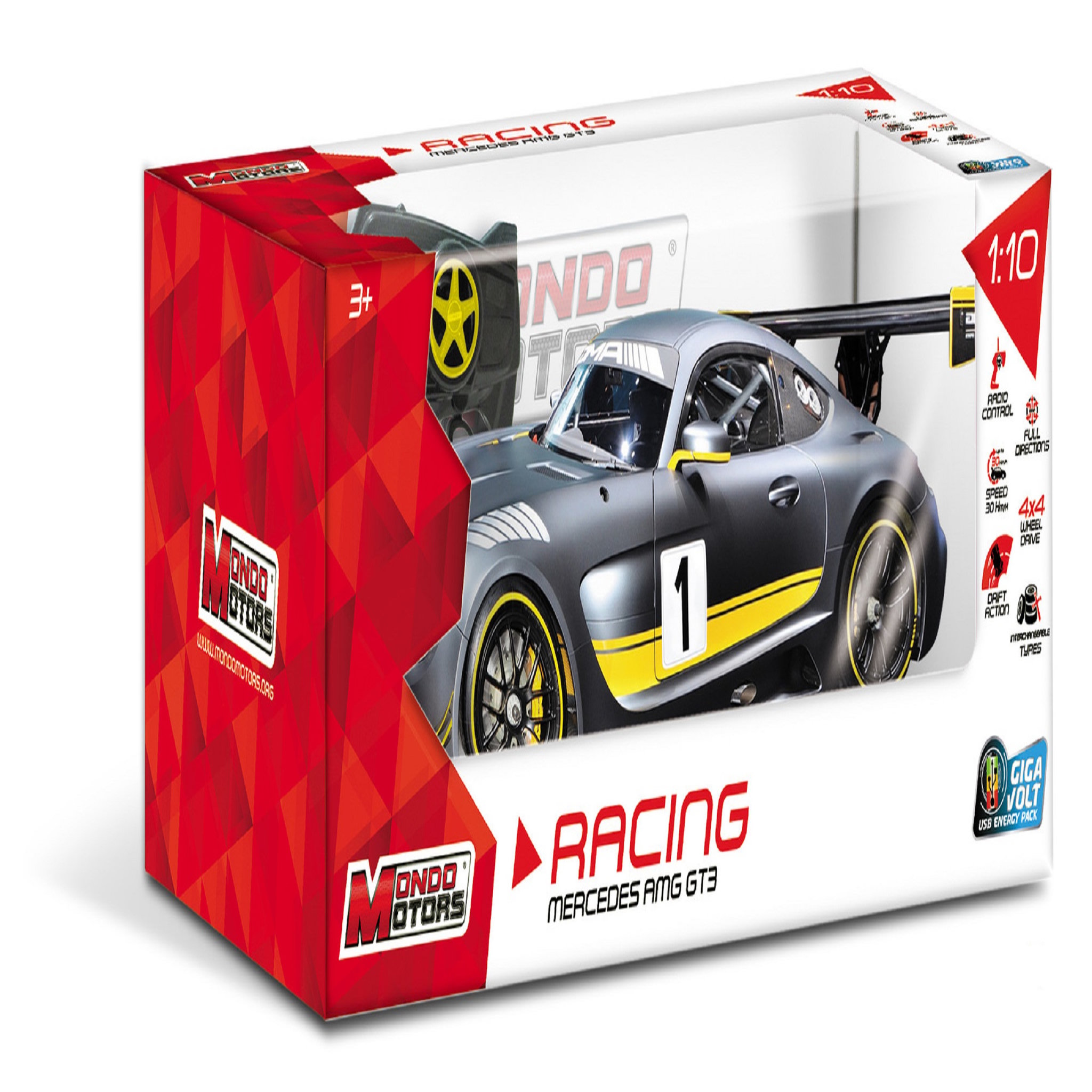 Voir la diapositive 3 : MONDO Mercedes AMG GT3 radiocommandée 1/10 ième