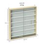 Voir la diapositive 3 : HOMCOM Vitrine murale 6 étagères réglables 2 portes coulissantes verre aspect bois clair blanc