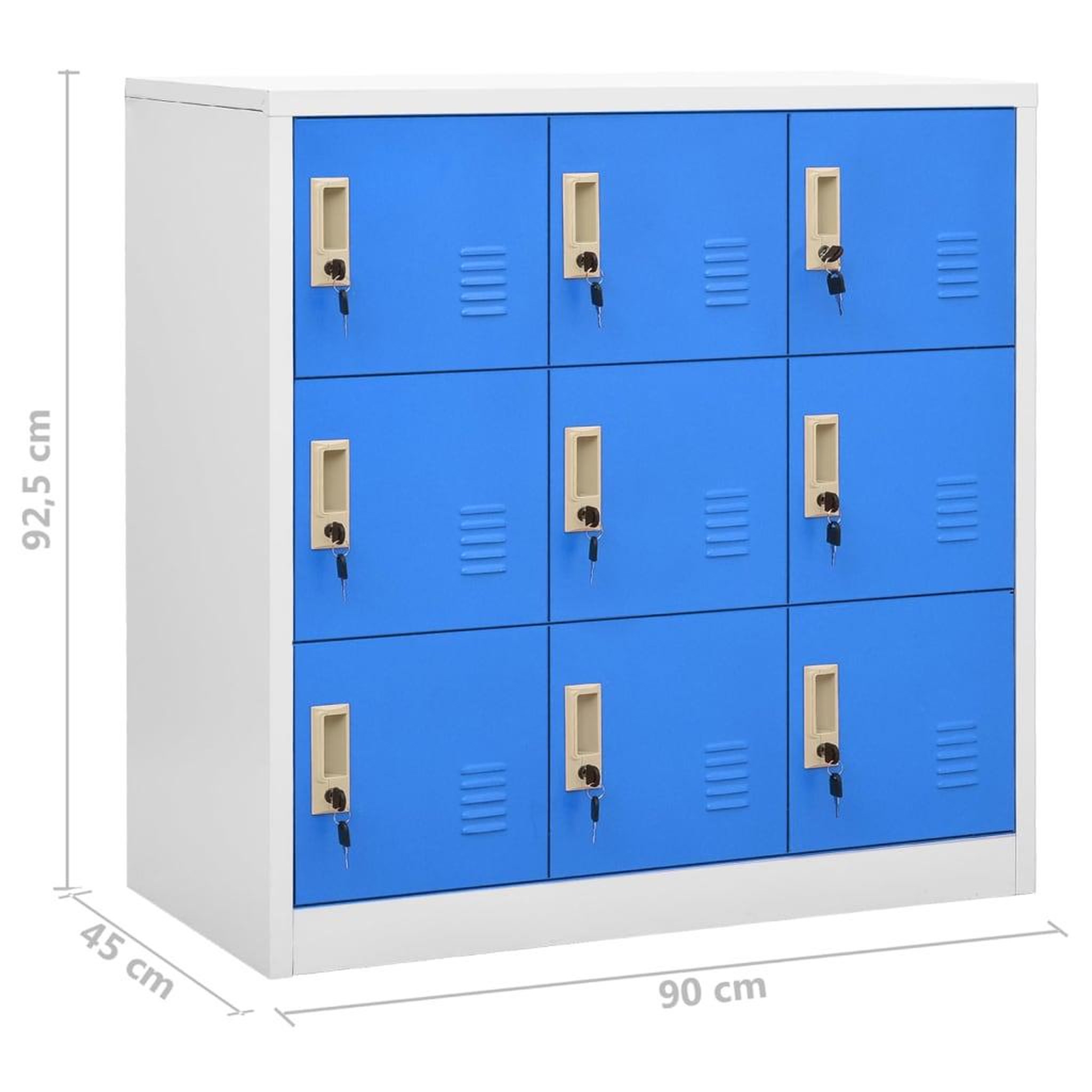 Voir la diapositive 6 : VIDAXL Armoires a casiers 2 pcs Gris clair et bleu 90x45x92,5 cm Acier