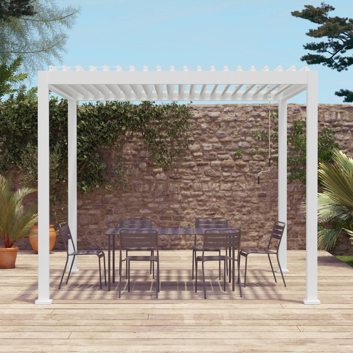 SWEEEK Pergola bioclimatique aluminium lames orientables 3x3m V2 Triomphe