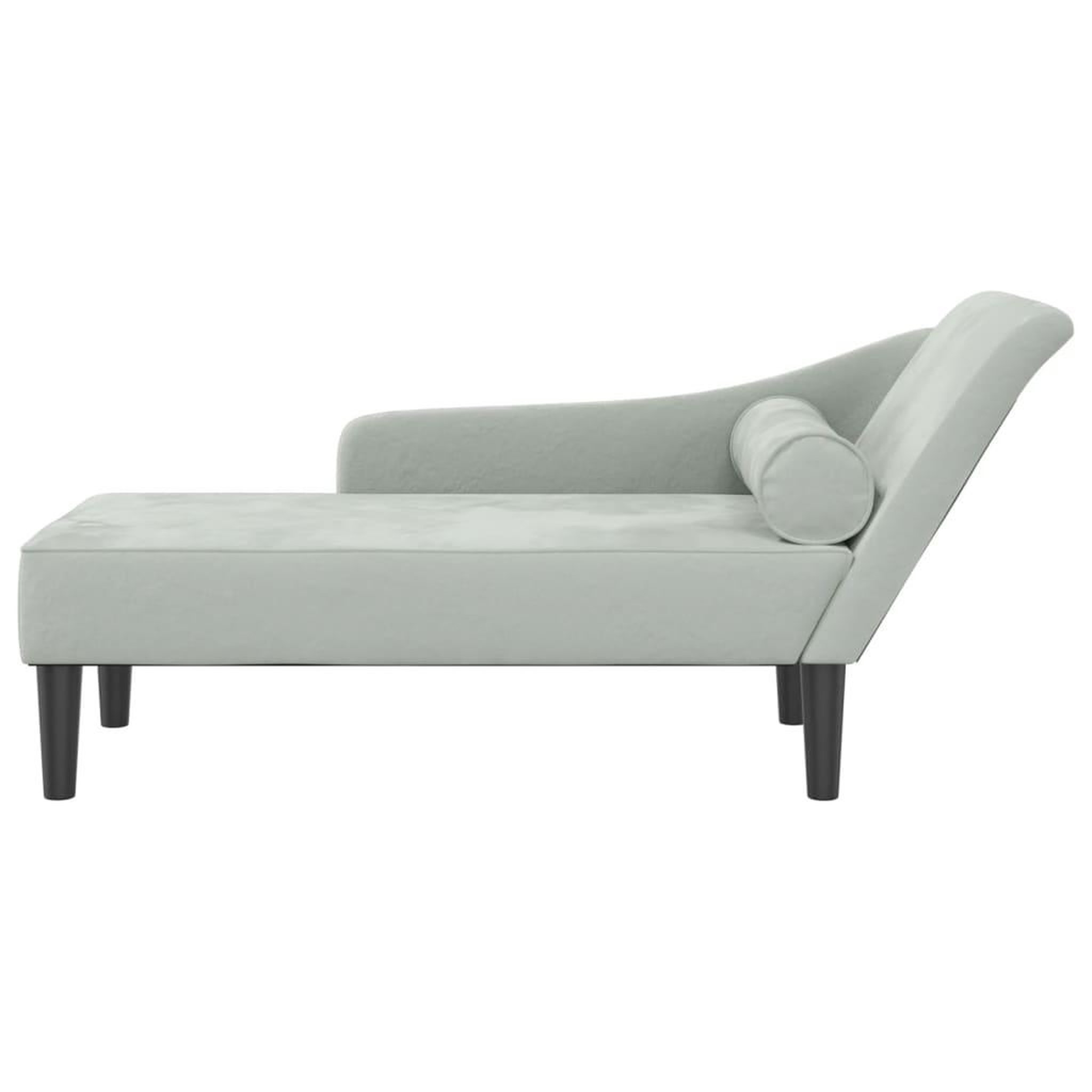 Voir la diapositive 3 : VIDAXL Chaise longue avec coussins gris clair velours