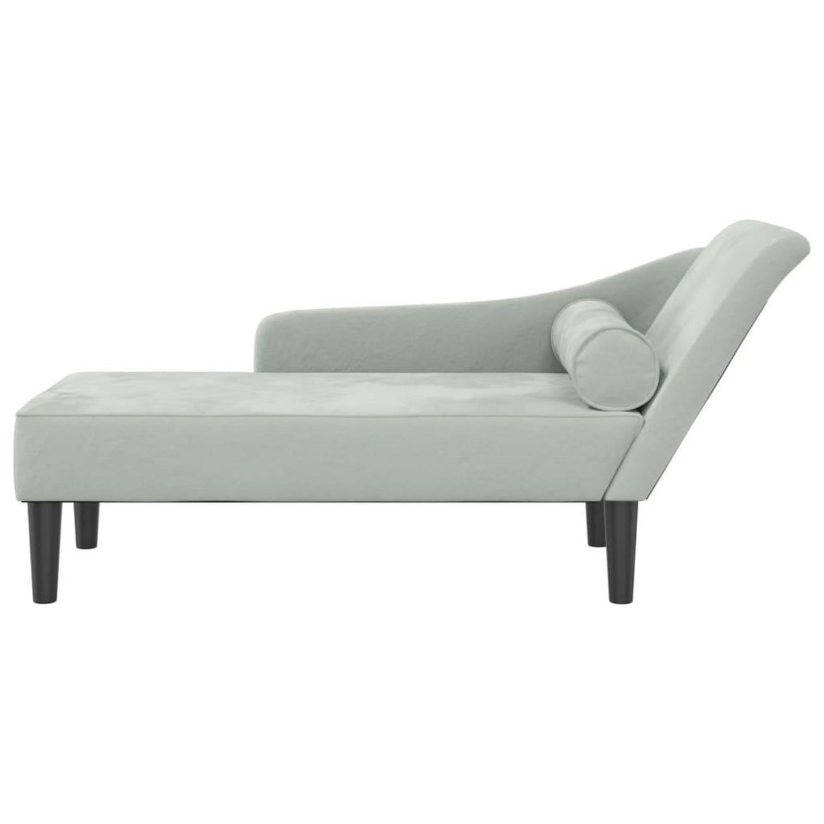 VIDAXL Chaise longue avec coussins gris clair velours