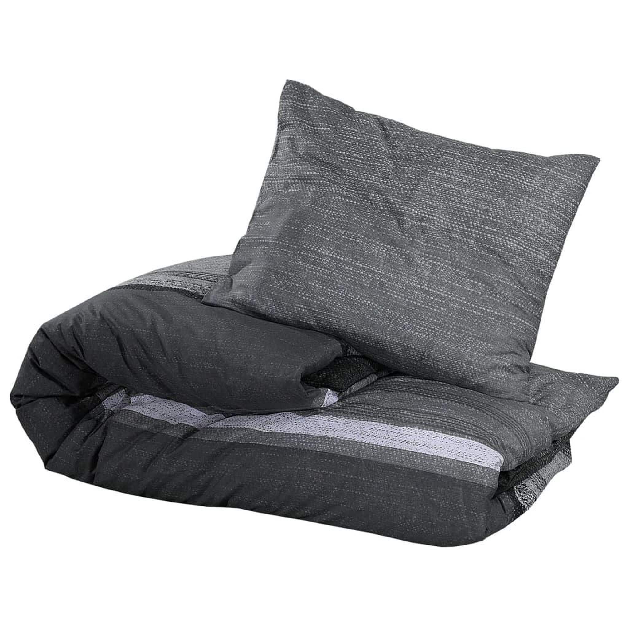 Voir la diapositive 3 : VIDAXL Ensemble de housse de couette gris fonce 200x200 cm Coton