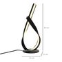 Voir la diapositive 3 : HOMCOM Lampe à poser design contemporain - lampe de table design spirale - dim. 21L x 15l x 43H cm - alu. noir LED blanc chaud