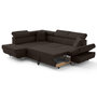 Voir la diapositive 3 : BEST MOBILIER Lisbona - canapé d'angle gauche 5 places convertible avec têtières en velours côtelé