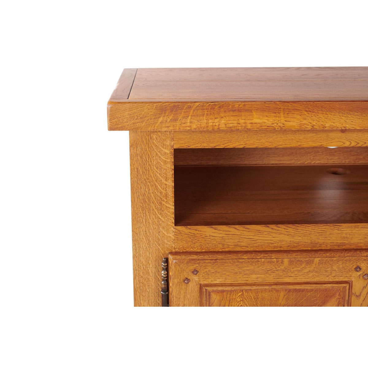 HELLIN Meuble TV en chêne massif 2 portes style traditionnel L107 - LA BRESSE
