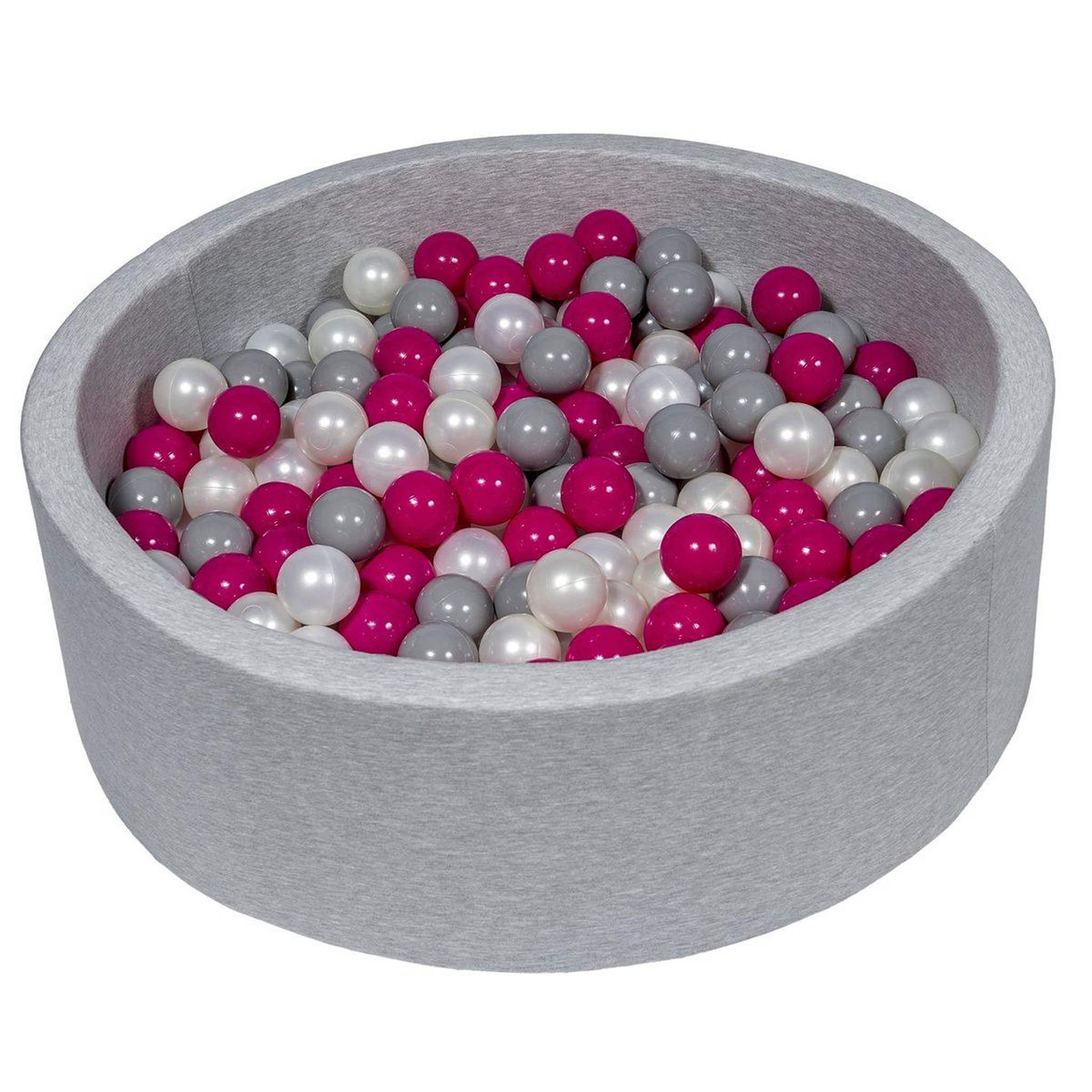 VELINDA Piscine à balles aire de jeu + 200 balles perle, rose, gris