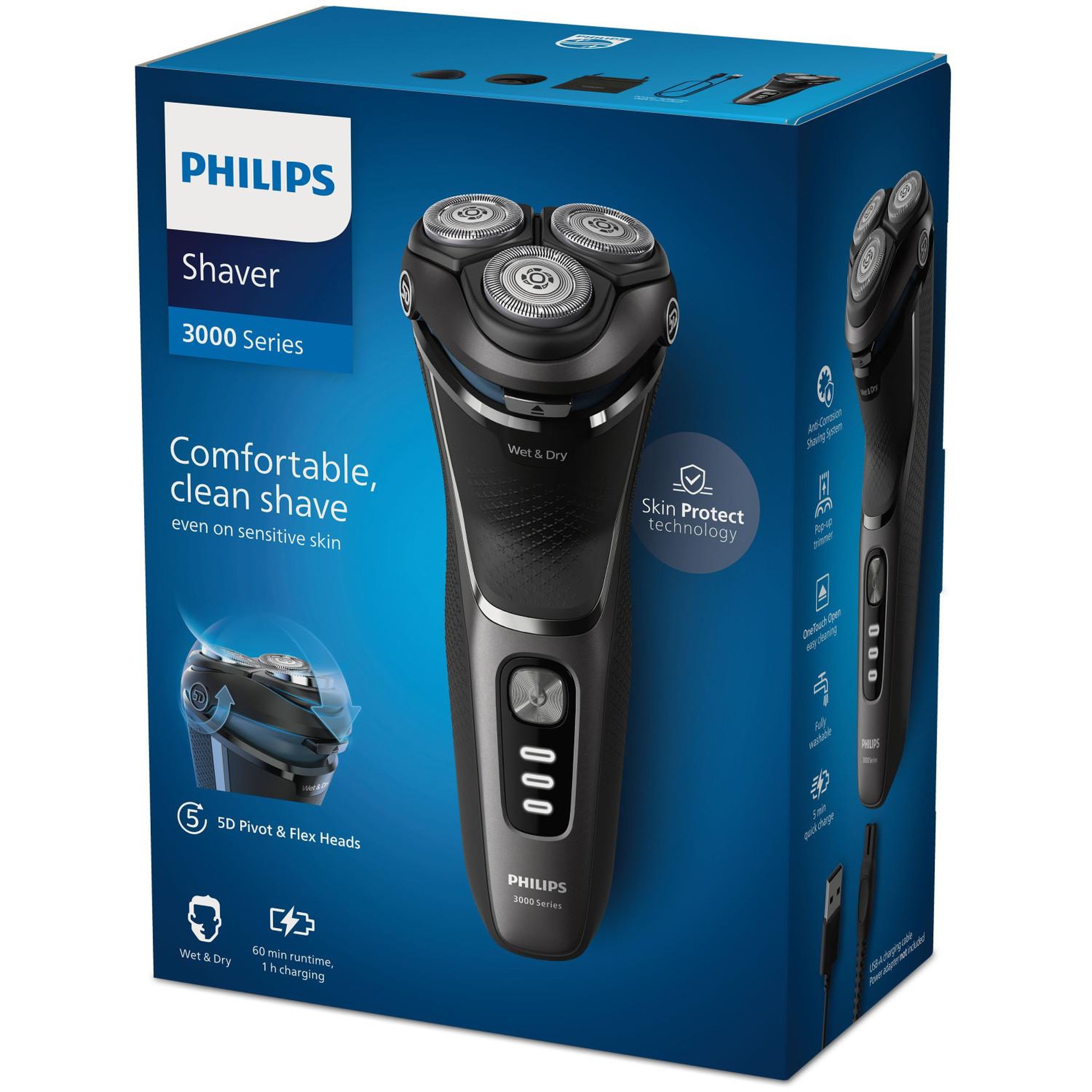 Voir la diapositive 3 : Philips Philips s3343/13 rasoir pour homme rasoir rotatif tondeuse noir, chrome