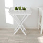 Voir la diapositive 1 : VIDAXL Table d'appoint avec plateau Blanc