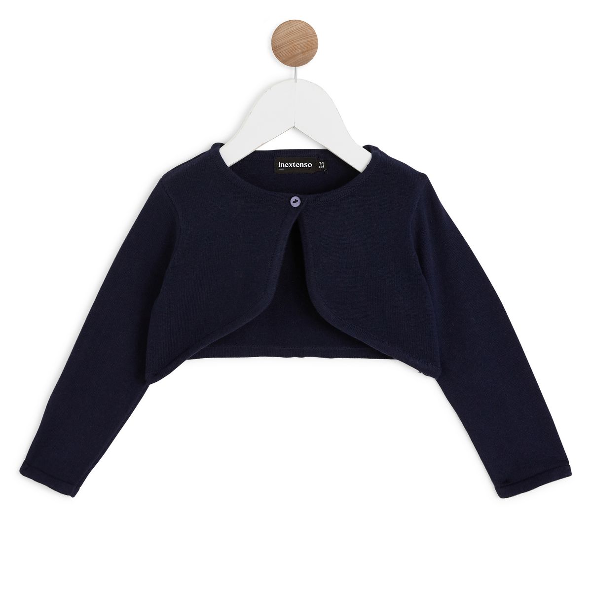 INEXTENSO Gilet boléro marine en coton bébé fille