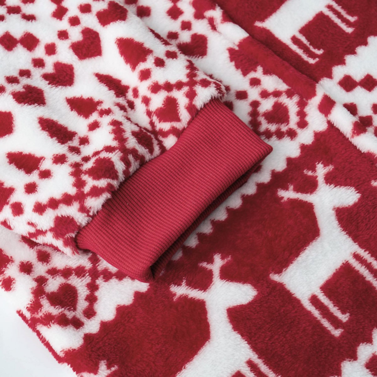 ACTUEL Poncho adulte double face flanelle/sherpa imprimé Noël