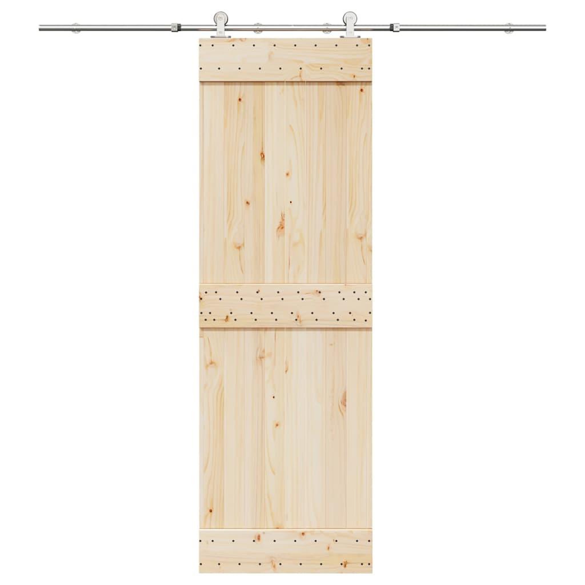 VIDAXL Kit fixation porte coulissante 200 cm Acier inoxydable Argente