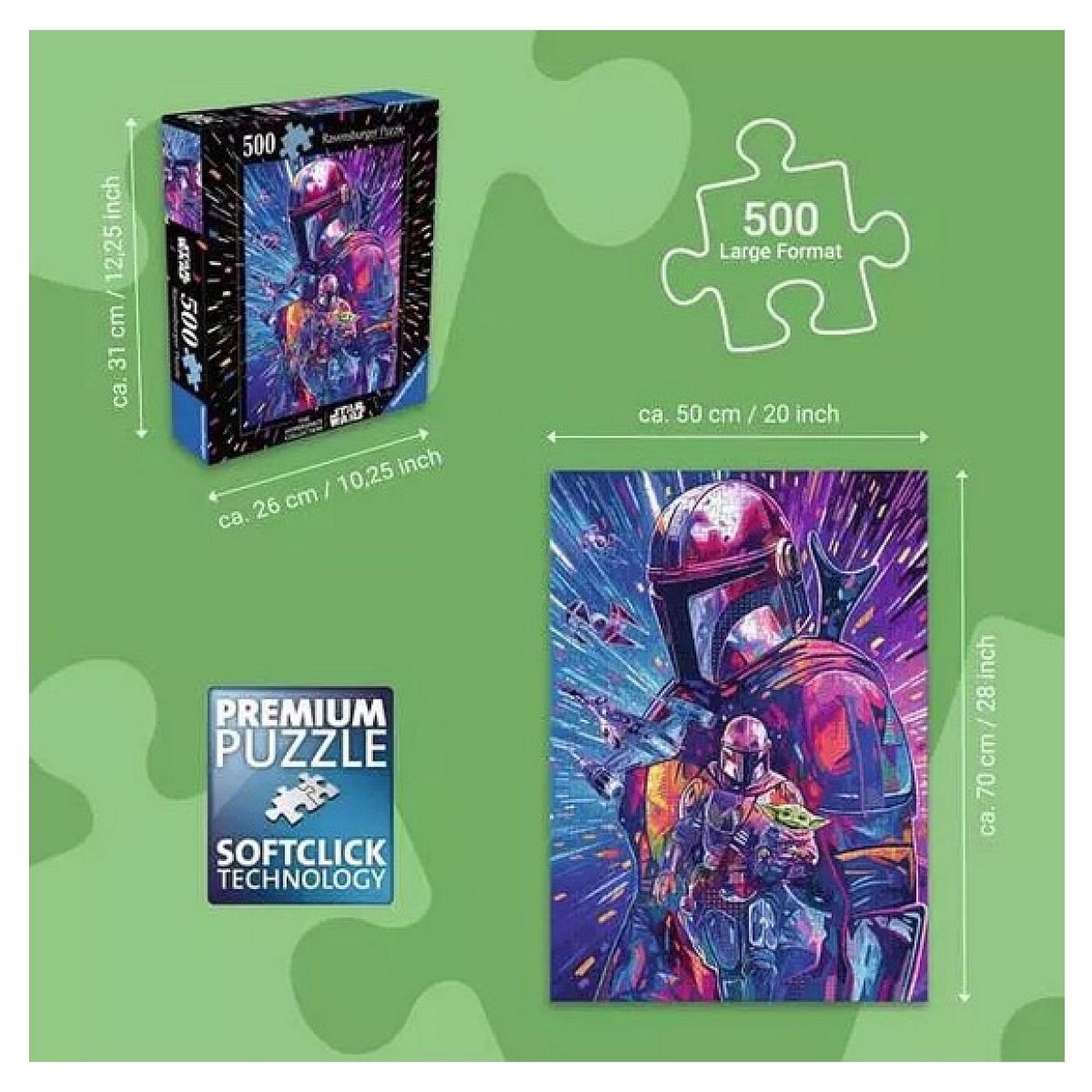 Voir la diapositive 3 : RAVENSBURGER Puzzle 500 pieces The mandalorian