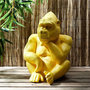 Voir la diapositive 2 : Paris Prix Statuette Déco Magnésie  Gorille  54cm Jaune