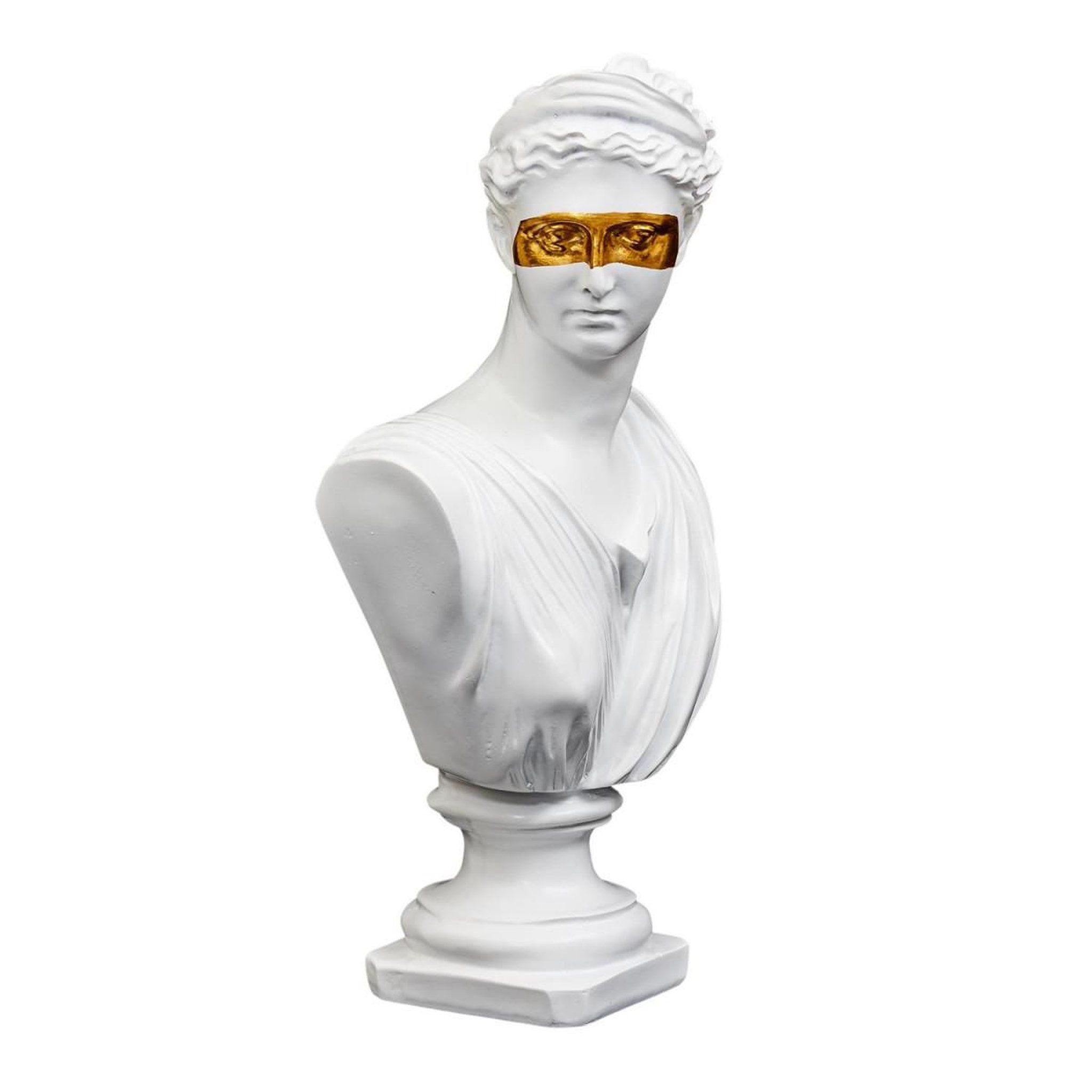 Voir la diapositive 4 : The Home Deco Factory Statuette déco  buste avec masque  31cm blanc
