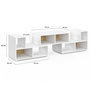 Voir la diapositive 6 : ID MARKET Meuble TV combiné 3 pièces modulables LEONARD pour salon chambre et bureau, 140-205 x 30 x 43 cm