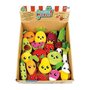 Voir la diapositive 1 : JEMINI Lot de 18 pochettes surprises - JEMINI - Surprise Market - Peluche fruits ou légumes +/- 10 cm, stickers et cartes mémo