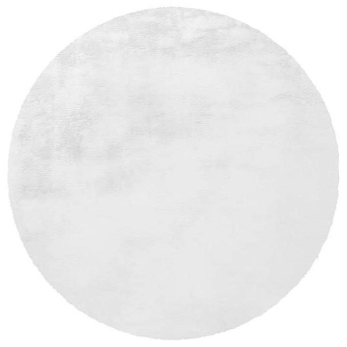 Paris Prix Tapis Rond à Poils Longs  Rabbit  160cm Blanc