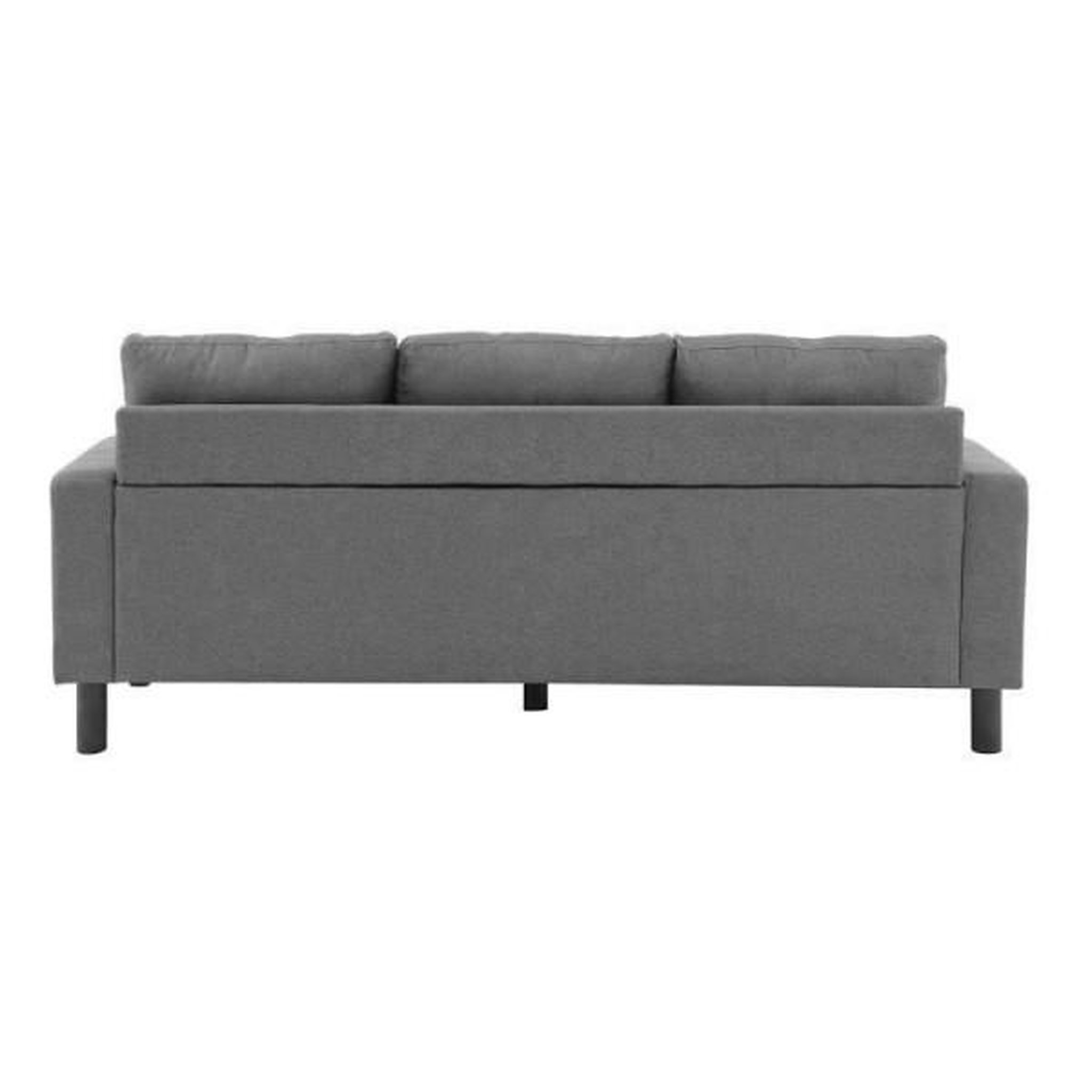Voir la diapositive 6 : MARKET24 Canapé d'angle fixe réversible Boston - Tissu Gris foncé - L 194 x P 139 x H 83 cm