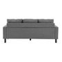 Voir la diapositive 6 : MARKET24 Canapé d'angle fixe réversible Boston - Tissu Gris foncé - L 194 x P 139 x H 83 cm