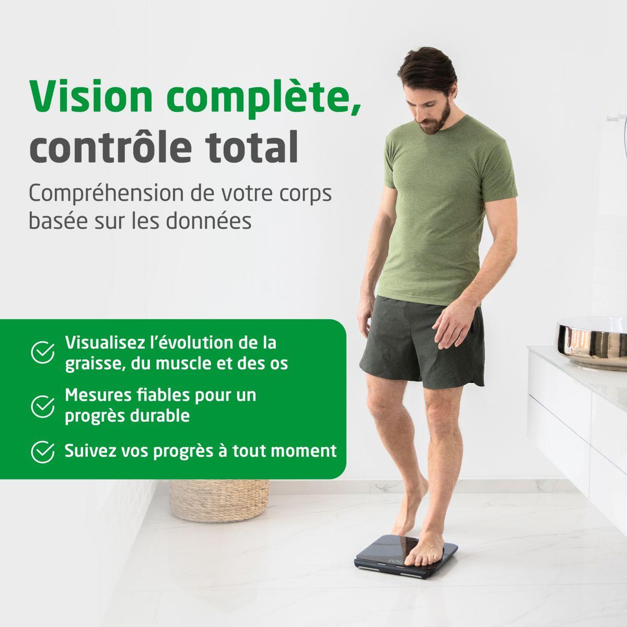 Voir la diapositive 3 : Medisana Pèse personne connecté bs 850 analyse corporelle - 8 électrodes