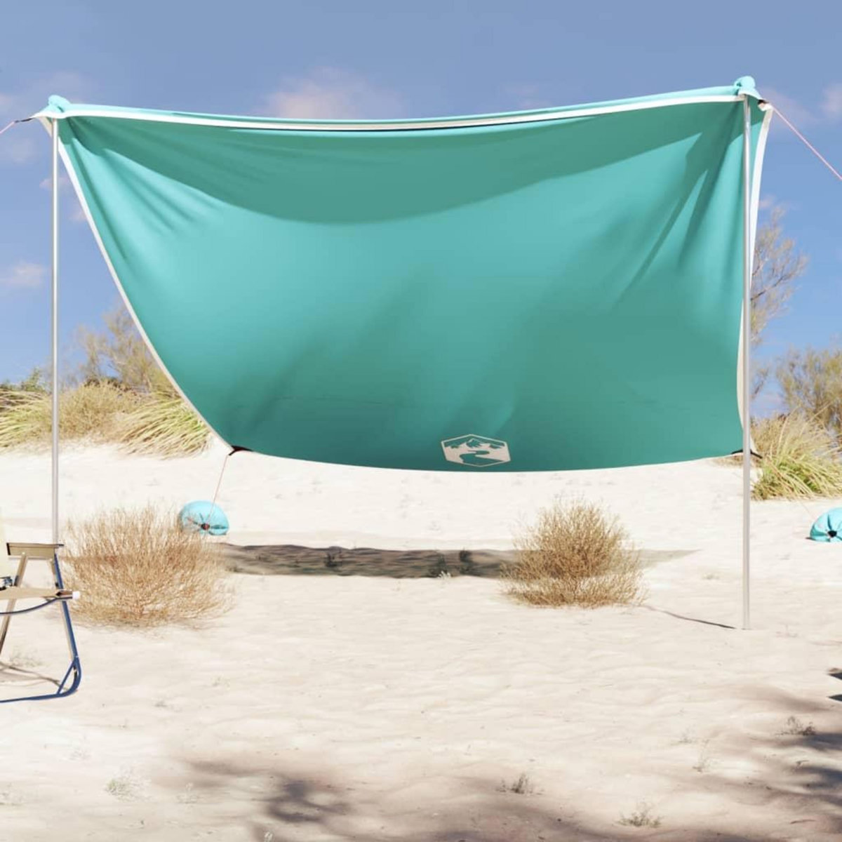 VIDAXL Auvent de plage avec ancres de sable vert 304x300 cm