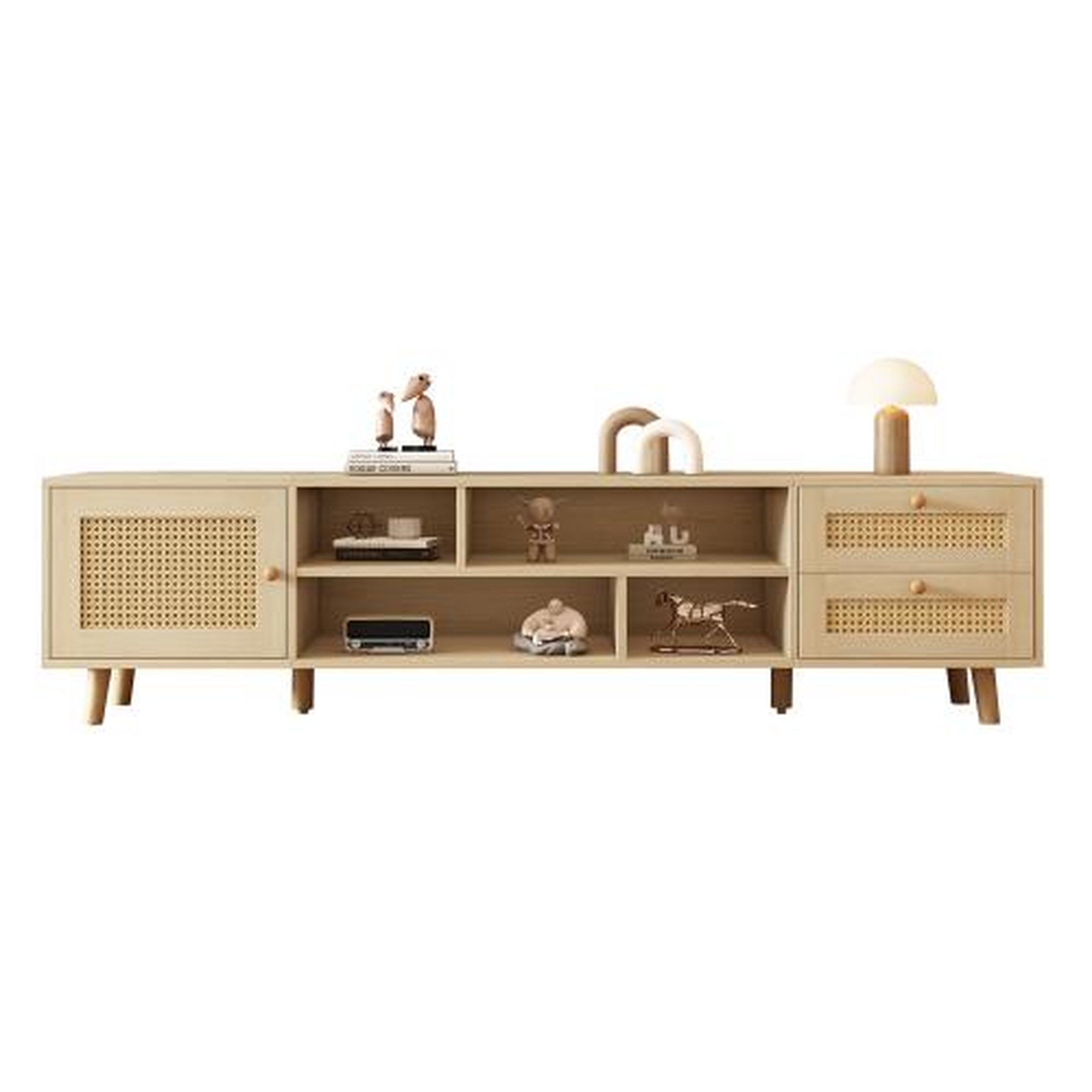 MERAX Meuble tv naturel 160 cm panneau de particules