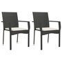 Voir la diapositive 2 : VIDAXL Chaises de jardin lot de 2 avec coussins Resine tressee Noir