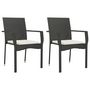 Voir la diapositive 2 : VIDAXL Chaises de jardin lot de 2 avec coussins Resine tressee Noir