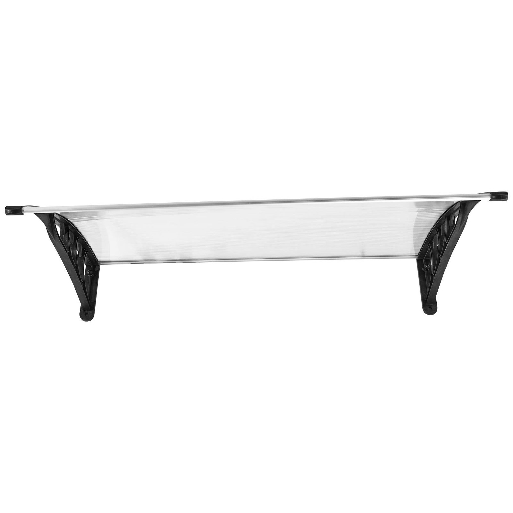 Voir la diapositive 6 : OUTSUNNY Auvent marquise de porte design voûté arrondi dim. 100L x 80l x 23H cm polycarbonate plastique noir