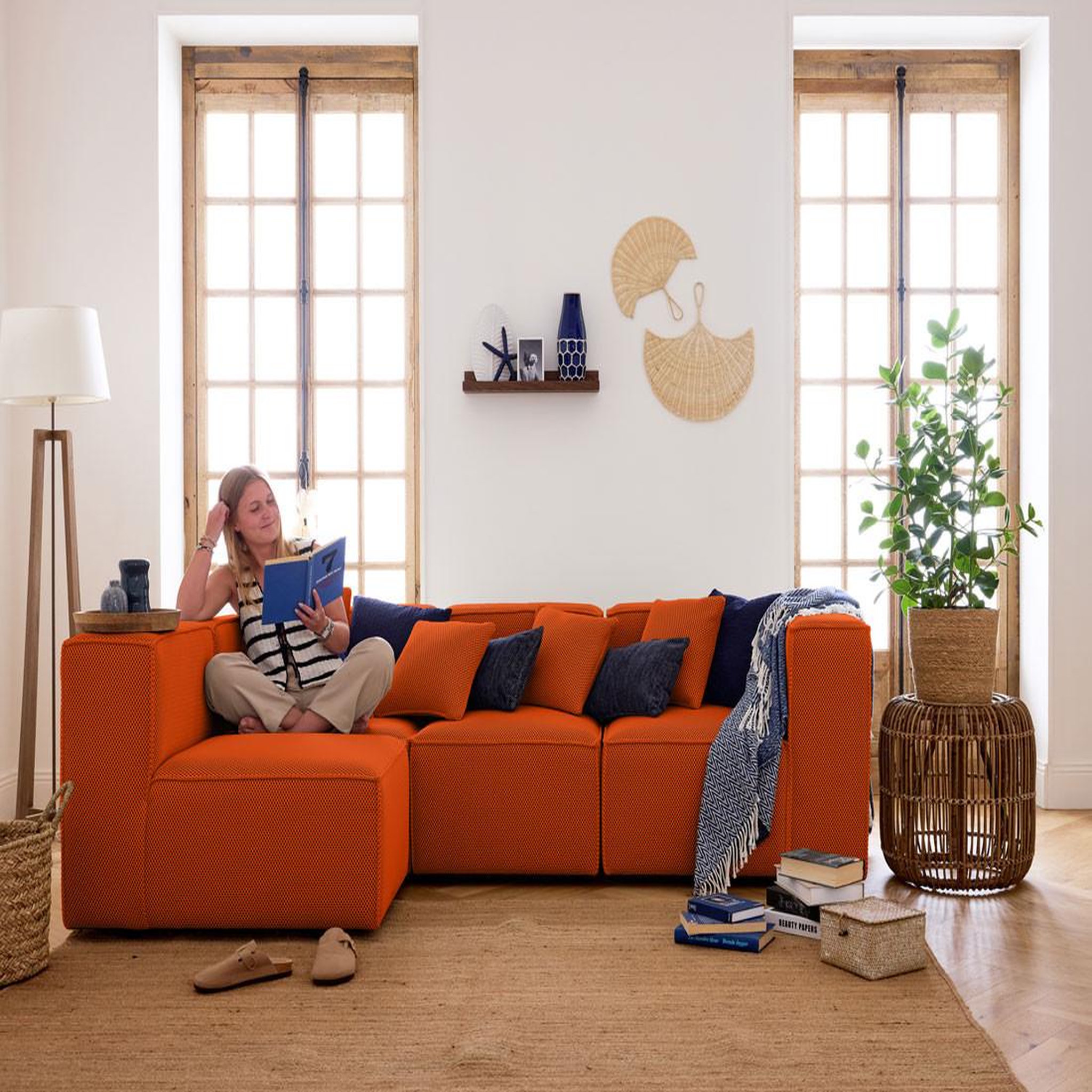 Voir la diapositive 3 : LISA DESIGN Arty - module d'assise droit - en tissu mailles 3d