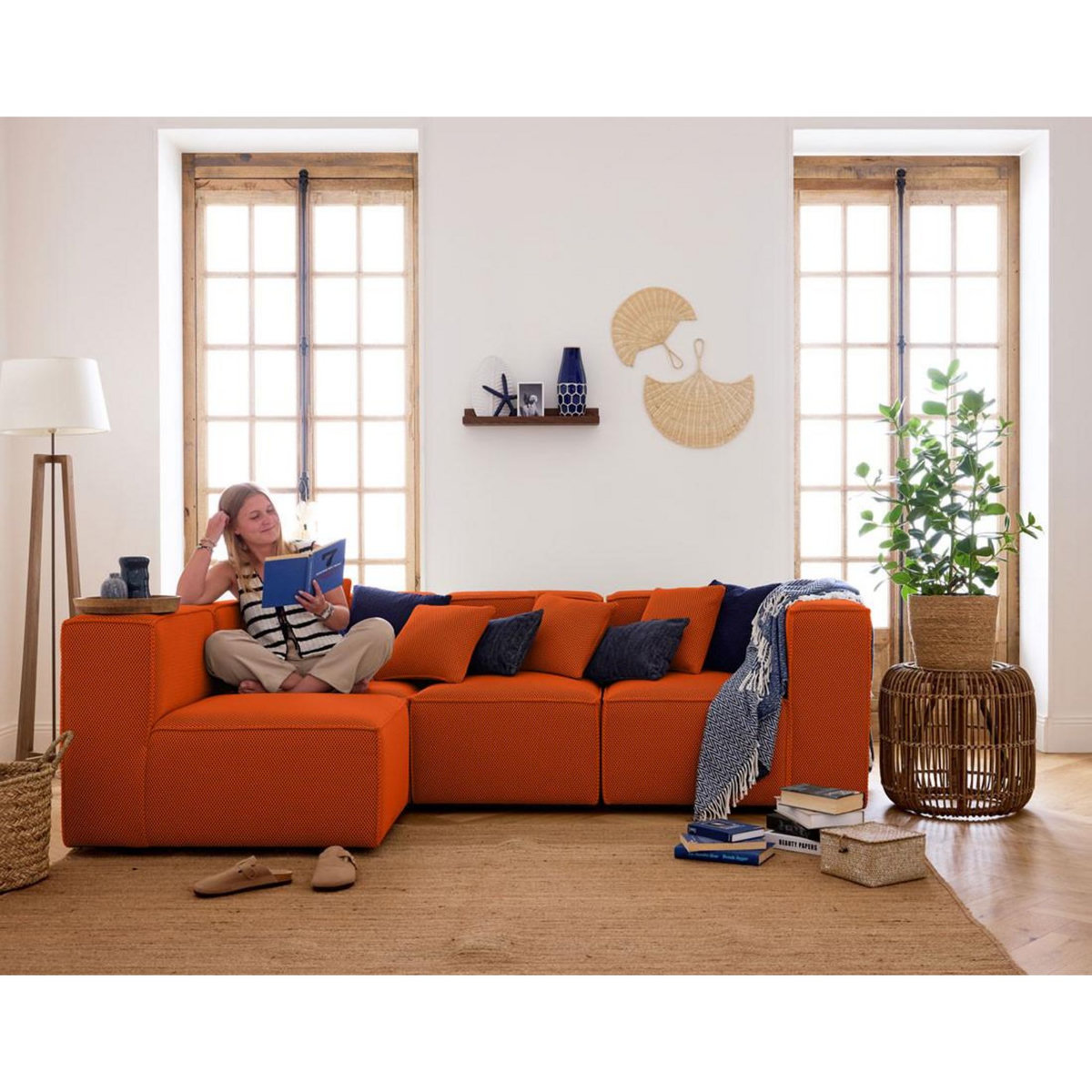 LISA DESIGN Arty - module d'assise droit - en tissu mailles 3d