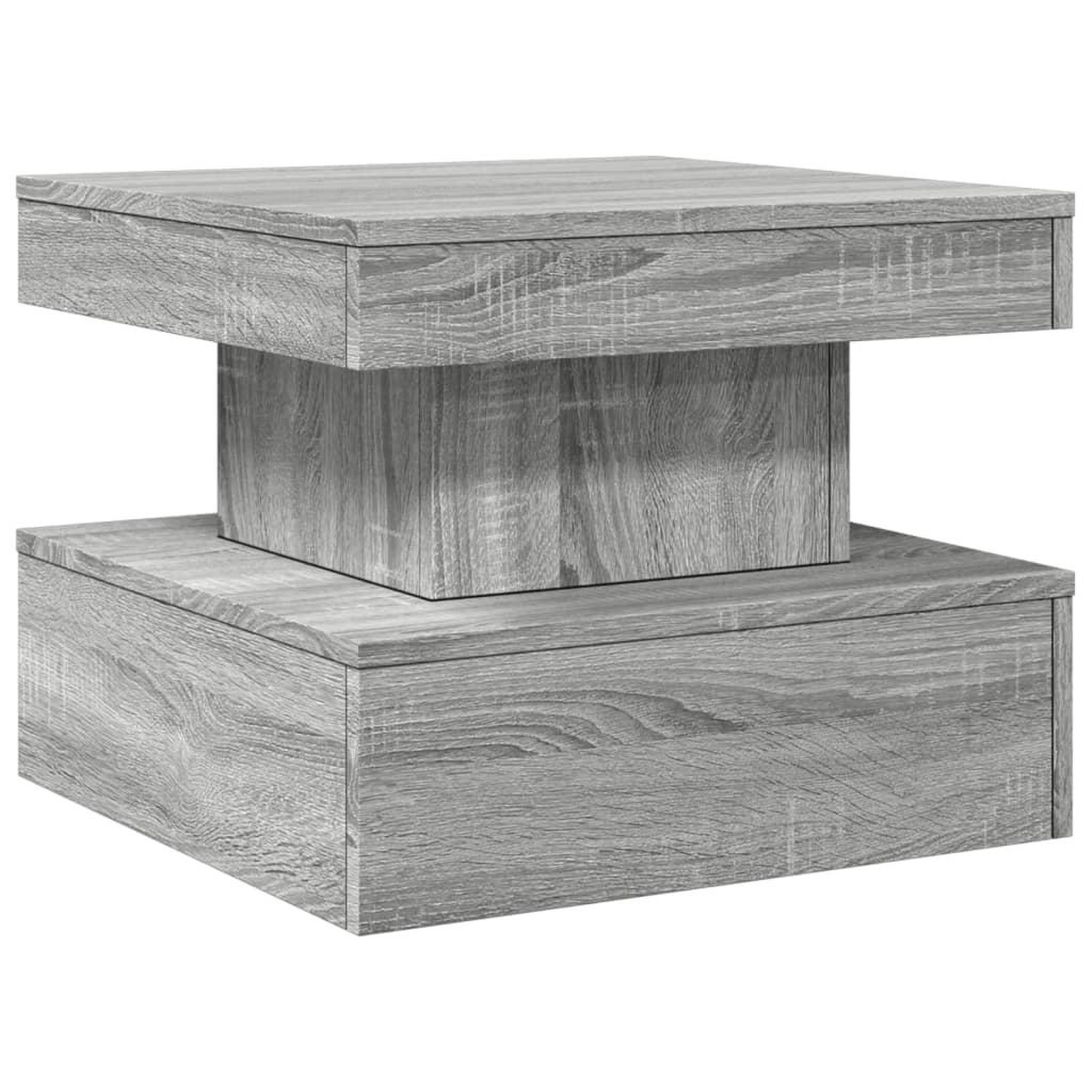 Voir la diapositive 3 : VIDAXL Table basse avec lumieres LED sonoma gris 50x50x40 cm