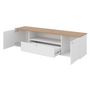 Voir la diapositive 3 : BEST MOBILIER Francesco - meuble tv - effet bois et blanc - 2 portes, 1 tiroir et 1 niche - 182 cm