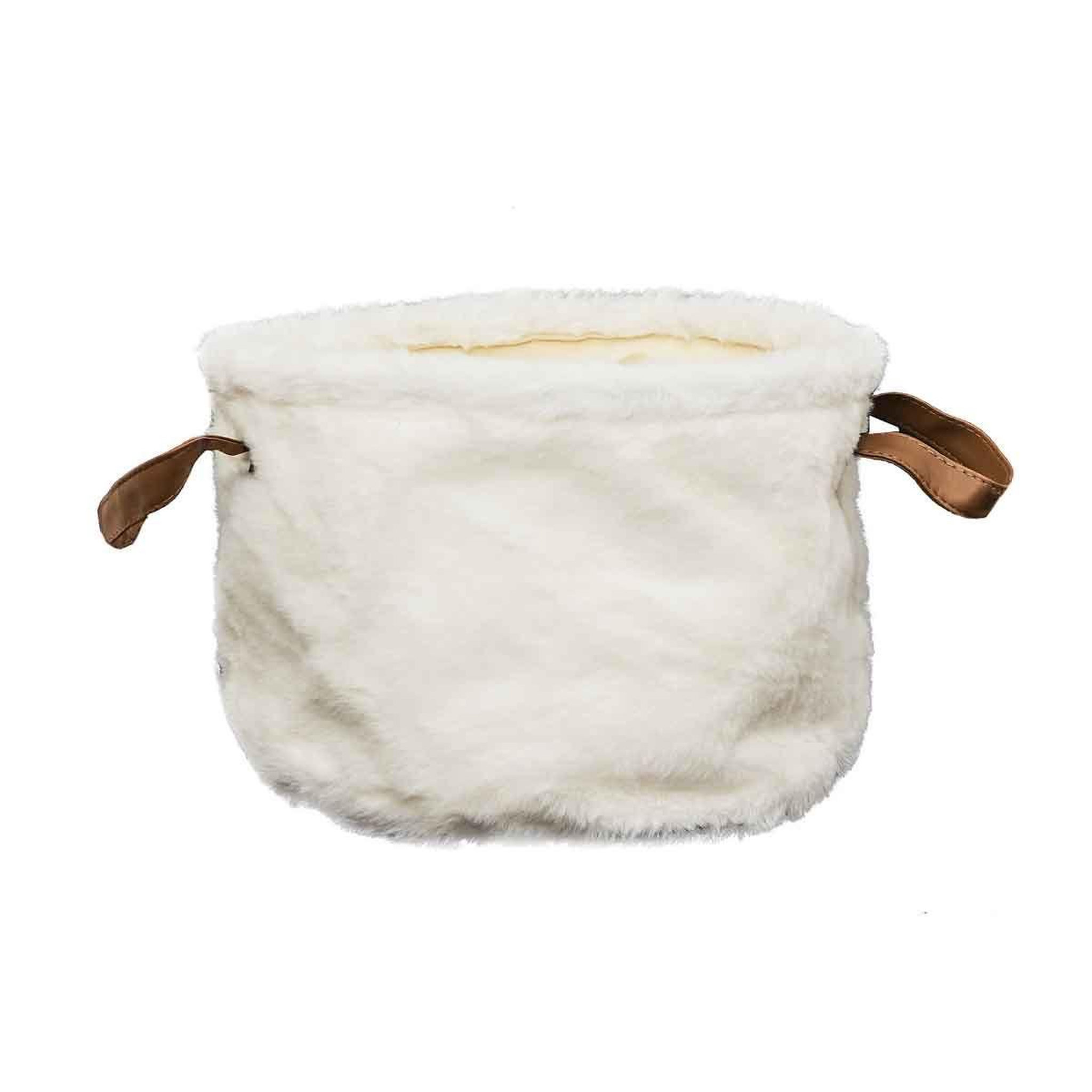 Voir la diapositive 4 : The Home Deco Factory Lot de 3 Paniers Déco  Effet Fourrure  28cm Blanc