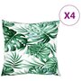 Voir la diapositive 2 : VIDAXL Coussins de canape lot de 4 motif de feuilles 50x50 cm tissu